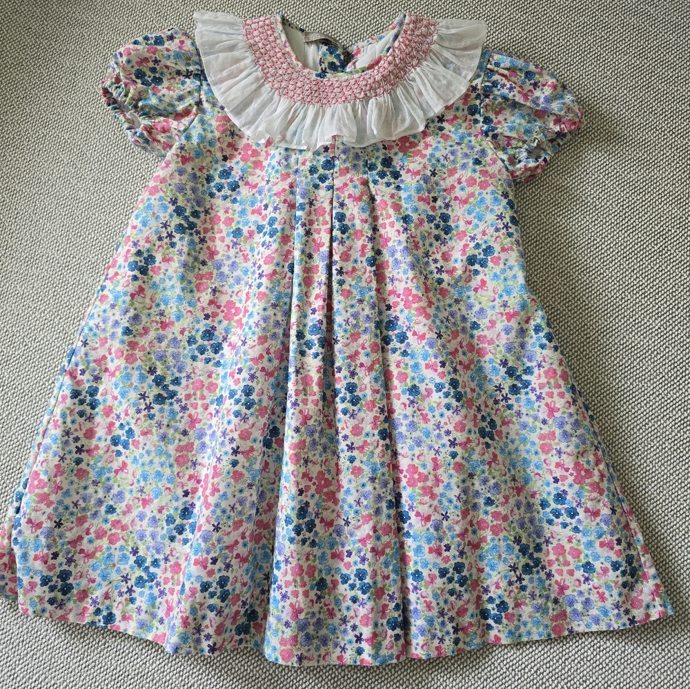 Carmina Dress Size 6 (Runs Small) Blue Floral